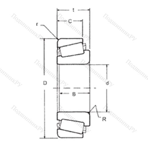 Подшипник роликовый радиально-упорный HM 212047/HM 21201