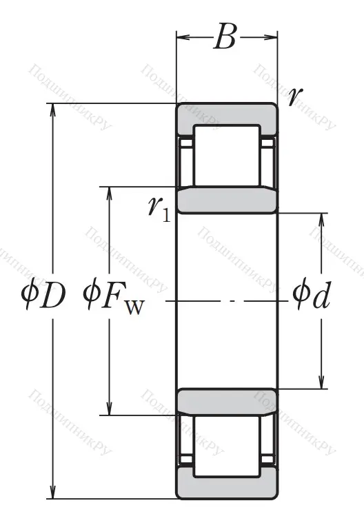 Роликовый цилиндрический подшипник