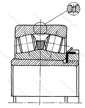Модификация подшипника 3353736НЛ размер 180x340x112/150 от производителя  ГПЗ-11 Модификация подшипника 3353736НЛ размер 180x340x112/150 от производителя  ГПЗ-11