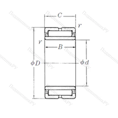 Подшипник игольчатый радиальный NA 4916