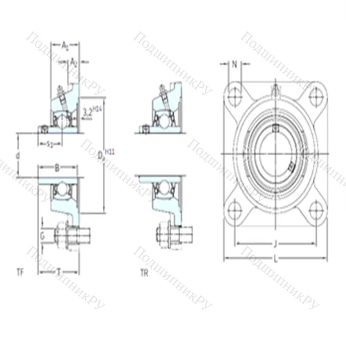 Подшипниковый узел шариковый радиальный FY 35 TF