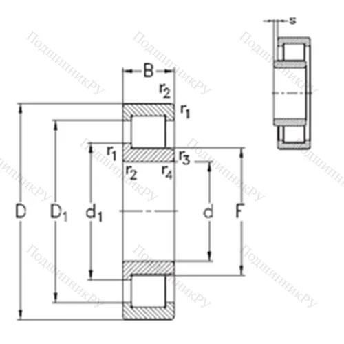 Подшипник роликовый радиальный NJ 2219-E-TVP 3