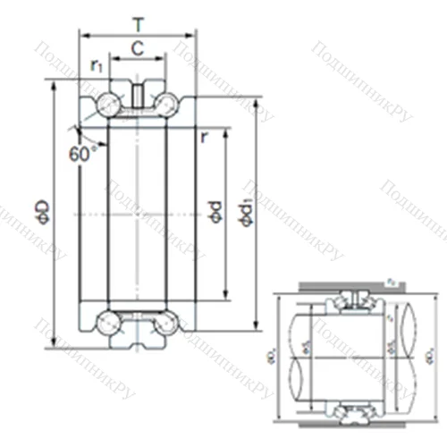 Подшипник шариковый упорно-радиальный 187TAD 20