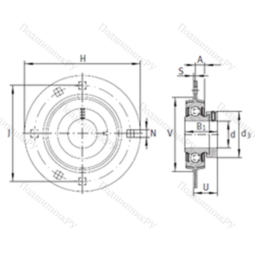 Подшипниковый узел шариковый радиальный RA 35
