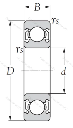 Однорядный шариковый подшипник R 8 ZZ от производителя  KSM