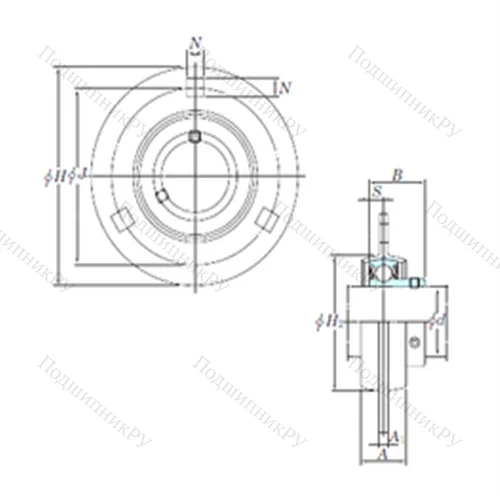 Подшипниковый узел шариковый радиальный SBPF 202-10