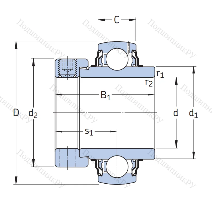 Корпусный подшипник YEL 208-2F в Оренбурге