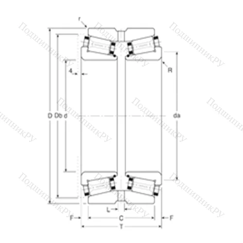 Подшипник роликовый радиально-упорный 110050/110100G от производителя  Gamet