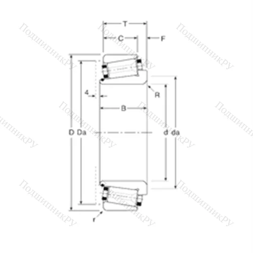 Подшипник роликовый радиально-упорный 110050/110100 от производителя  Gamet