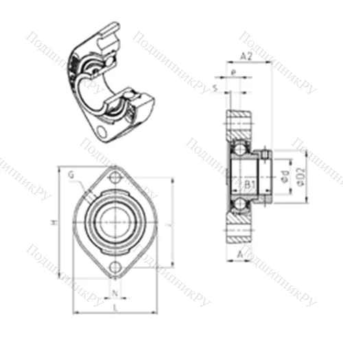 Подшипниковый узел шариковый радиальный ESFD 208