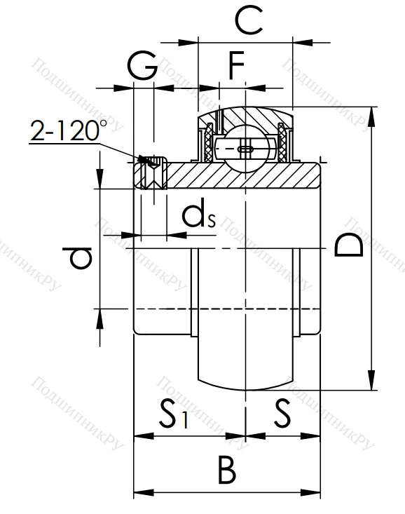 Корпусный подшипник UC 210 (480210 ГОСТ) в Оренбурге