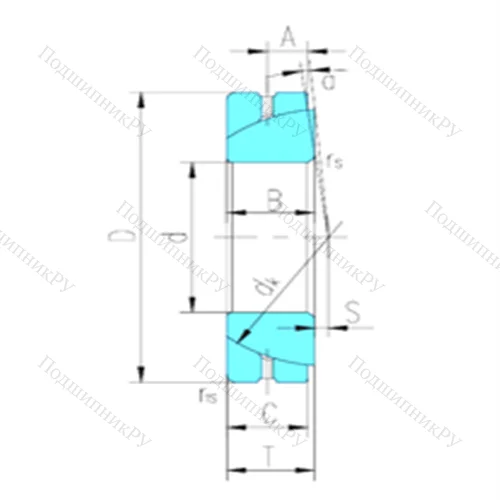 Подшипник скольжения сферический GACZ 63S от производителя  LS