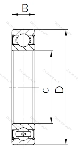 Шариковый однорядный подшипник 1000907 ZZ (61907 ZZ) в Оренбурге