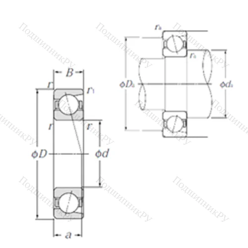 Подшипник шариковый радиально-упорный 7300 от производителя  NTN Подшипник шариковый радиально-упорный 7300 от производителя  NTN