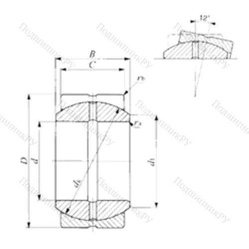 Подшипник скольжения сферический SBB 40 от производителя  IKO