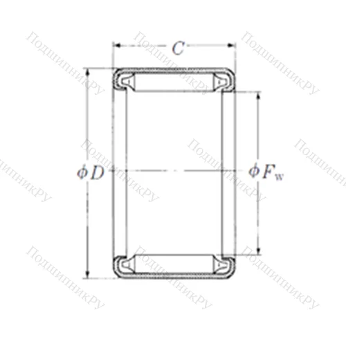 Подшипник игольчатый радиальный F-68 от производителя  NSK Подшипник игольчатый радиальный F-68 от производителя  NSK