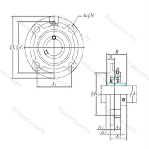 Подшипниковый узел шариковый радиальный UCFCX 11-35