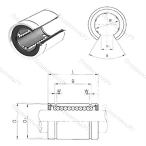 Подшипник шариковый линейный LM 30OP от производителя  Samick Подшипник шариковый линейный LM 30OP от производителя  Samick