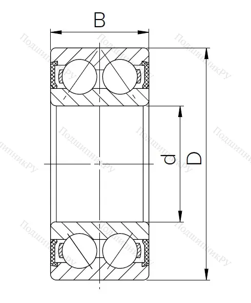 Радиально-упорный шариковый подшипник 3056210 2RS (3210 2RS) в Оренбурге