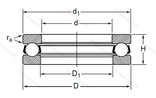 Упорный шариковый подшипник 8305 (51305) в Оренбурге