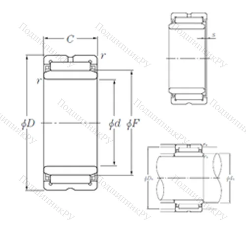 Подшипник игольчатый радиальный NK 26/16R+IR 22?26?16