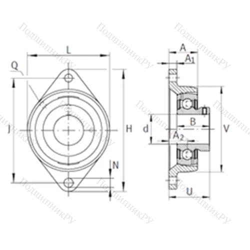 Подшипниковый узел шариковый радиальный PCJTY 3/4