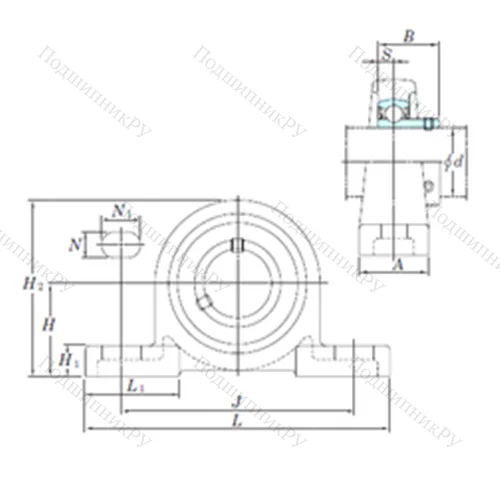 Подшипниковый узел шариковый радиальный BLP 202-10