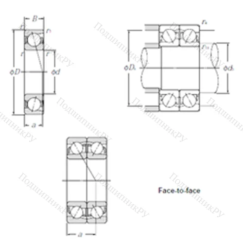 Подшипник шариковый радиально-упорный 7300BDF от производителя  NTN