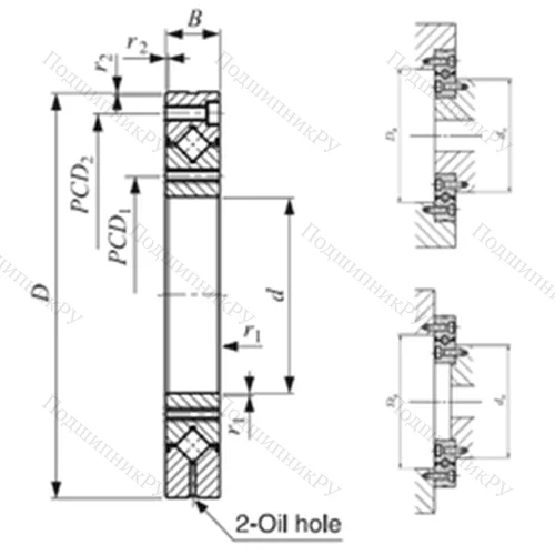 Подшипник роликовый упорно-радиальный с четырехточечным контактом CRBF 108 AT UU