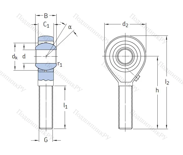 Наконечник штока с внешней резьбой SALKAC 10 M