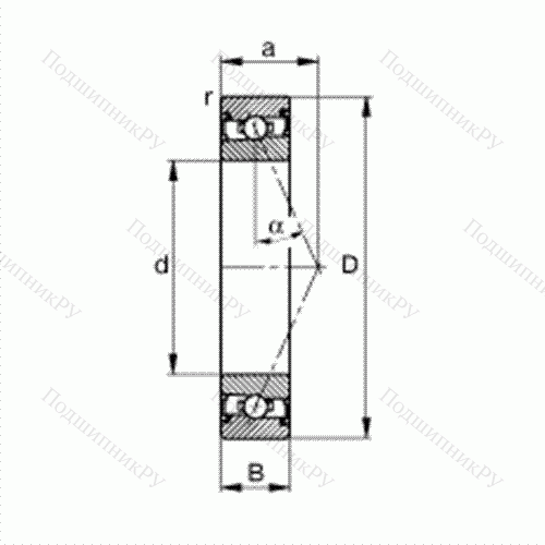 Подшипник шпиндельный HSS 71910-E-T-P 4S от производителя  FAG Подшипник шпиндельный HSS 71910-E-T-P 4S от производителя  FAG