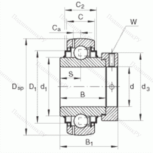 Подшипник шариковый закрепляемый GNE 70-KRR-B от производителя  INA Подшипник шариковый закрепляемый GNE 70-KRR-B от производителя  INA