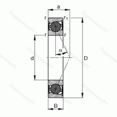 Подшипник шпиндельный HCB 7215-E-2RSD-T-P 4S от производителя  FAG Подшипник шпиндельный HCB 7215-E-2RSD-T-P 4S от производителя  FAG