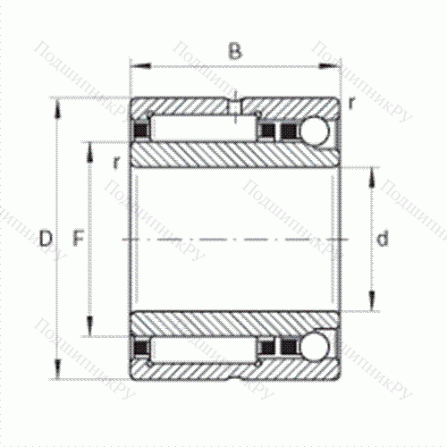 Шарикоподшипник радиально-упорный комбинированный с игольчатыми роликами NKIA 5907