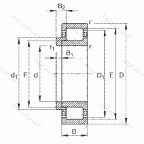 Подшипник роликовый радиальный NJ 224-E-TVP 2 + HJ 224-E от производителя  FAG Подшипник роликовый радиальный NJ 224-E-TVP 2 + HJ 224-E от производителя  FAG