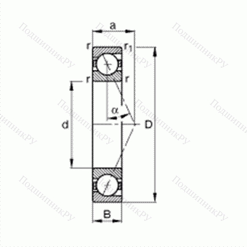 Подшипник шпиндельный B 71912-E-T-P 4S от производителя  FAG Подшипник шпиндельный B 71912-E-T-P 4S от производителя  FAG