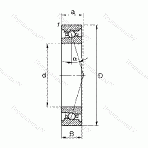 Подшипник шпиндельный HS 71909-C-T-P 4S от производителя  FAG Подшипник шпиндельный HS 71909-C-T-P 4S от производителя  FAG