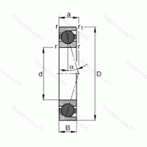 Подшипник шпиндельный HCB 71909-C-T-P 4S от производителя  FAG Подшипник шпиндельный HCB 71909-C-T-P 4S от производителя  FAG