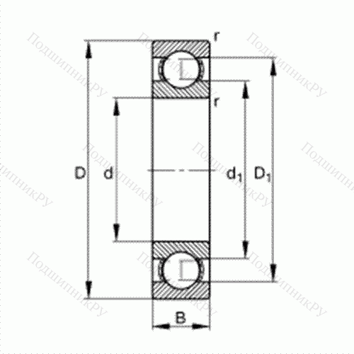 Подшипник шариковый радиальный 6315 от производителя  FAG Подшипник шариковый радиальный 6315 от производителя  FAG