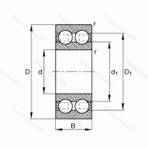 Подшипник шариковый радиальный 4214-B-TVH от производителя  FAG Подшипник шариковый радиальный 4214-B-TVH от производителя  FAG
