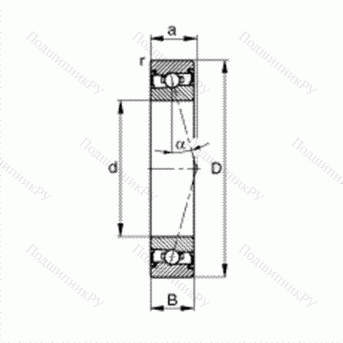 Подшипник шпиндельный HSS 71902-C-T-P 4S от производителя  FAG Подшипник шпиндельный HSS 71902-C-T-P 4S от производителя  FAG