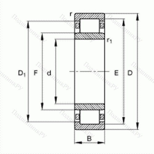 Подшипник роликовый радиальный NU 226-E-TVP 2 от производителя  FAG Подшипник роликовый радиальный NU 226-E-TVP 2 от производителя  FAG